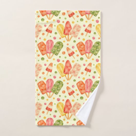 Popsicles colorés d'aquarelle (Serviette à main)
