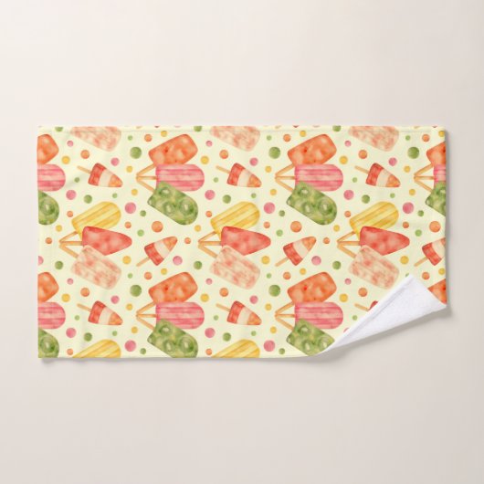 Popsicles colorés d'aquarelle (Serviette à main)