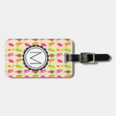 Popsicles en Ice Cream gepersonaliseerd monogram Bagagelabel (Voorkant horizontaal)