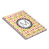 Popsicles en Ice Cream gepersonaliseerd monogram Notitieboek (Rechterzijde)