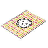 Popsicles en Ice Cream gepersonaliseerd monogram Notitieboek (Linkerzijde)