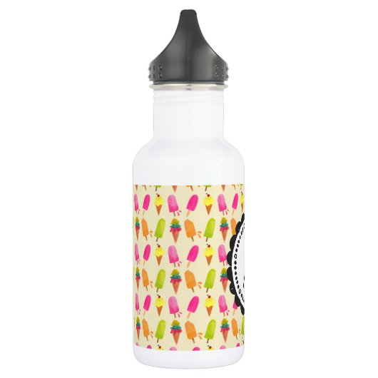 Popsicles en Ice Cream gepersonaliseerd monogram Waterfles (Links)
