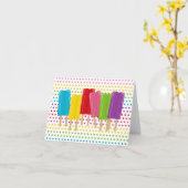 Popsicles et cartes pour notes de pois (Fleur jaune)