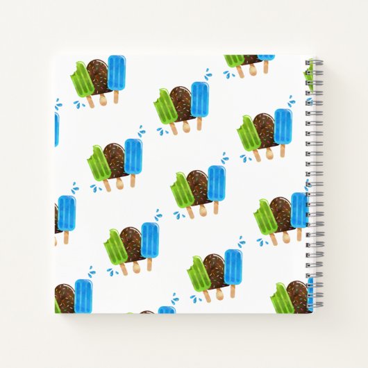 Popsicles Ice Cream Lolly Custom Sketchbook Notitieboek (Achterkant)