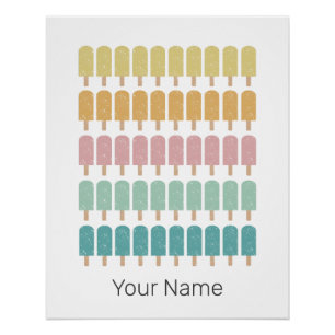 Popsicles  Ice Cream Retro Summer Design Perfect Poster