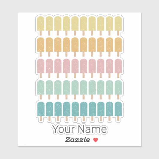 Popsicles  Ice Cream Retro Summer Design Sticker (Vel)