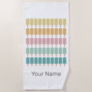 Popsicles Ice Cream Retro Summer Design Strandlaken