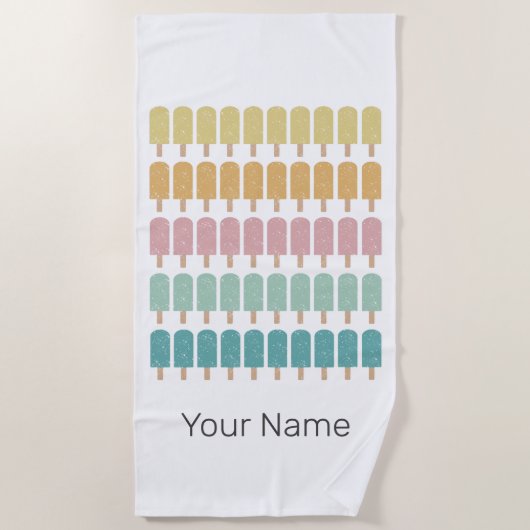 Popsicles  Ice Cream Retro Summer Design Strandlaken (Voorkant)