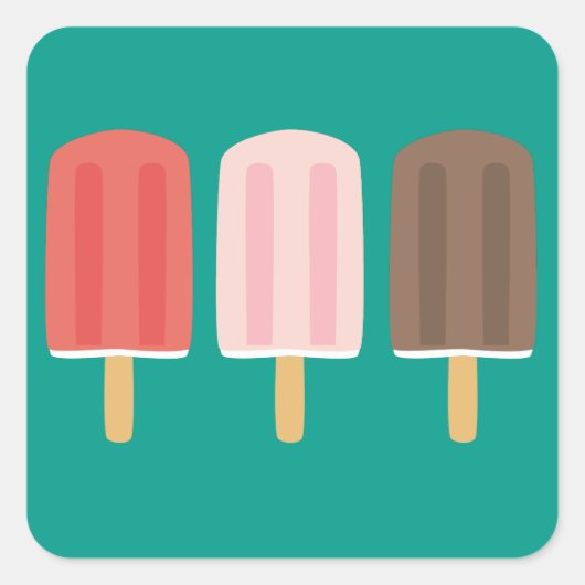 Popsicles Vierkante Sticker (Voorkant)