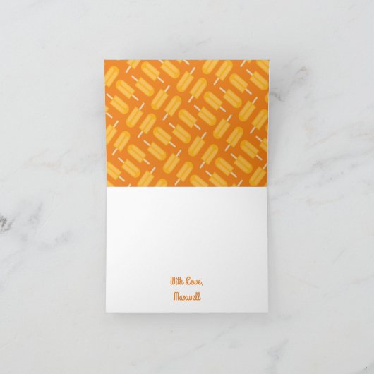 Popsiculair Cute Summer 1st Birthday Party Thema Kaart (Binnen)