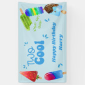 Popsidepartij Twee Koelboys 2e verjaardag Spandoek (Verticaal)