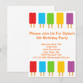 Popsiers Birthday Party Invitation Kaart (Voorkant / Achterkant)