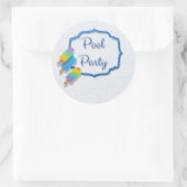 Popsifiek Pool Party Ronde Sticker (Tas)