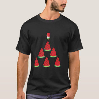 Popsikel kerstboom met watermeloen voor Kerstmis I T-shirt