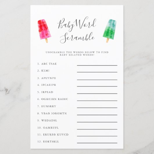Popsile Baby Word Scramble Game (Voorkant)