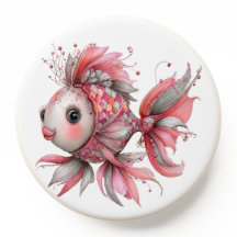 POISSON ROUGE ORNÉ TROPICAL ROSE GRIS
