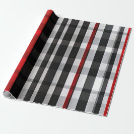Populair Abstract Rood Zwart Plaid Collectie Cadeaupapier