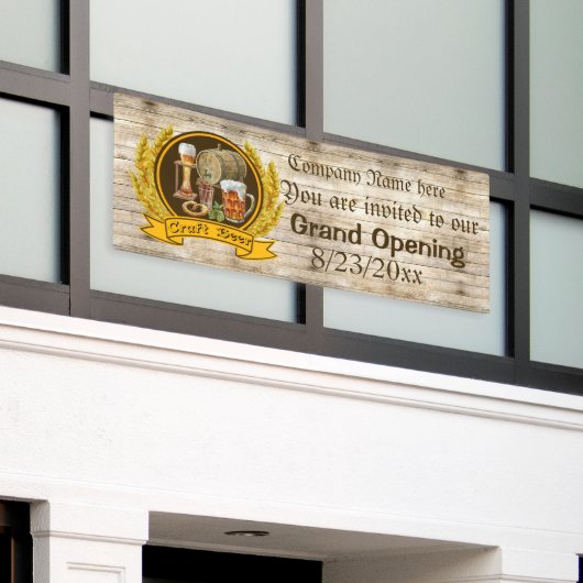 populair bier grote opening voegt informatie toe spandoek (Buitenkant Gebouw)