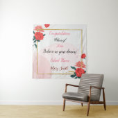 Populair Bloemstuk Aangepaste Rode Roos Wandkleed (In situ)