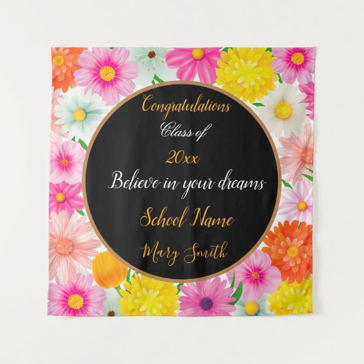 Populair Bloemstuk op maat wit Wandkleed (Voorkant)