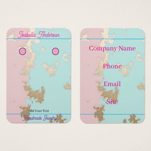 Populair Blush Roze Mint Goud Luxe Collectie Visitekaartje (Voorkant /achterkant)