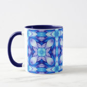 Populair boeiend patroon in blauw en violet mok (Links)