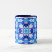 Populair boeiend patroon in blauw en violet mok (Midden)