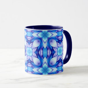 Populair boeiend patroon in blauw en violet mok