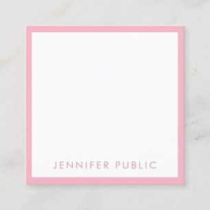 Populair Elegant Roze Wit Modern Professioneel Vierkante Visitekaartje