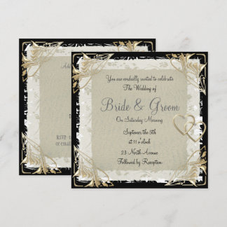 Populair en Elegant Oud Papier Huwelijksuitnodigin Kaart