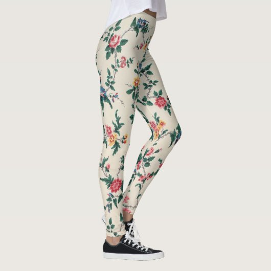 Populair meerkleurig bloempatroon leggings (Rechts)