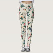 Populair meerkleurig bloempatroon leggings (Voorkant)