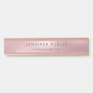 Populair Roos Gold Glitter Professional Modern Gla Deurbordje