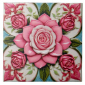 Populair Roze Rozen Mooi Collectie Tegeltje (Voorkant)
