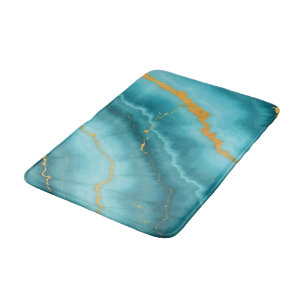 Populair Turquoise Blue Gold Marble Collectie Badmat