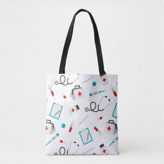 Populair Verpleegster patroon vrouwen leuke canvas Tote Bag (Voorkant)