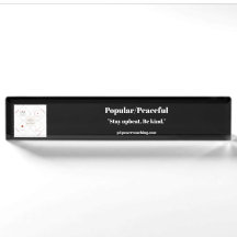 Populair/Vreedzaam Zwarte Acryl Bureaublad Plaque
