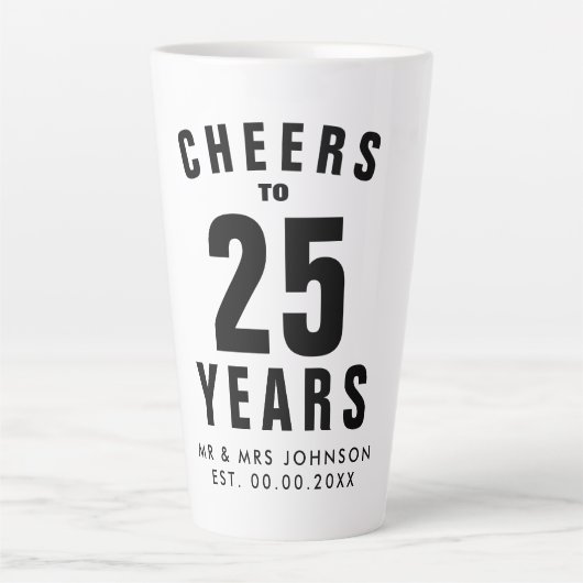 Populaire 25e anniversaire mariage cadeau de tasse (Devant)
