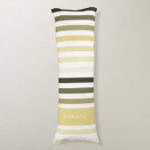Populaire Big Stripes met naam in Custard Yellow Lichaamskussen (Voorkant Verticaal)
