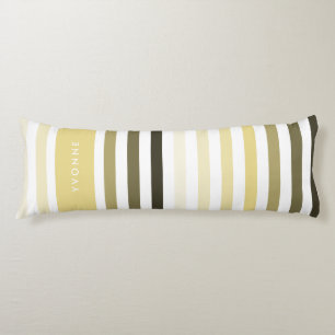 Populaire Big Stripes met naam in Custard Yellow Lichaamskussen
