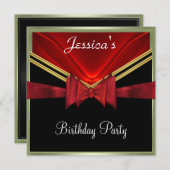 Populaire Black Red Party uitnodiging (Voorkant / Achterkant)