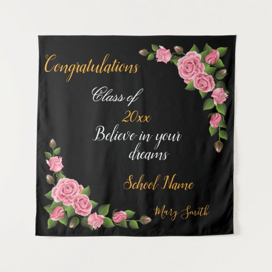 Populaire bloem_customize rozen wandtapijt wandkleed (Voorkant)