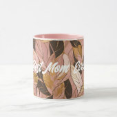Populaire Blush Pink Gold Boho Leaves Collectie Mok (Midden)