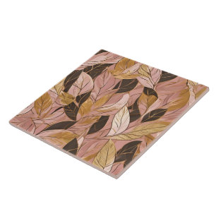 Populaire Blush Pink Gold Boho Leaves Collectie Tegeltje