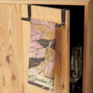 Populaire Blush Pink Gold Boho Leaves Collectie Theedoek