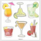 Populaire Cocktails Icon Set Stickers (Vel)