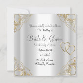 Populaire en legante Silver Wedding Uitnodiging (Voorkant)