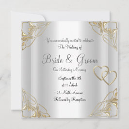 Populaire en legante Silver Wedding Uitnodiging
