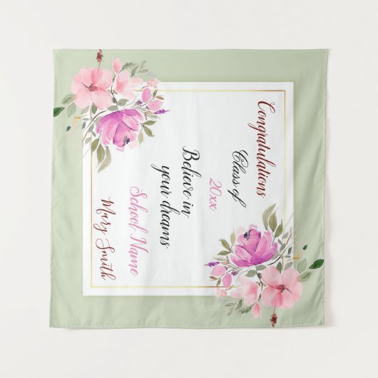 Populaire Floral past roze Paars aan Wandkleed (Voorkant (horizontaal))