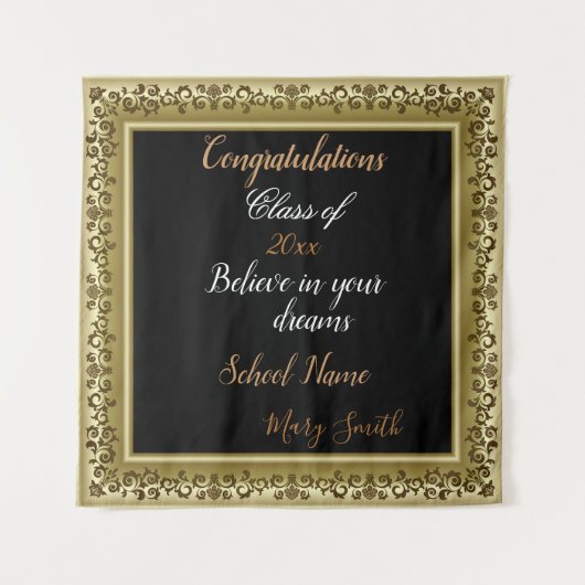 Populaire Gold 3D Floral past tapehuis aan Wandkleed (Voorkant)